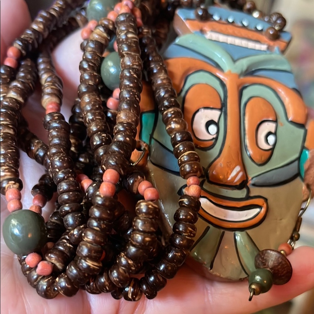 Handcrafted Tribal Mask Necklace - Picture 13 of 14